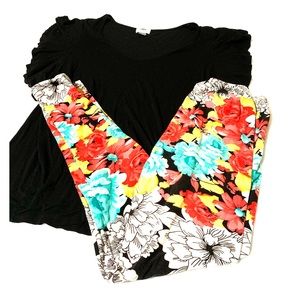 Floral print leggings